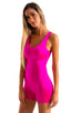 womens seamless workout jumper onsie runsie for yoga pilates gym running in Fuchsia stretch lycra; Womens Seamless Workout Onsie - Runsie in Fuchsia stretch lyc