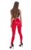 womens designer leggings fashion tights in lipstick Red; Womens Leggings - Fashion Tights in Wet Look Lipstick Red, Rear View; Special Order Notice; Womens Legg