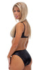 womens sexy underwire push up top in Wet Look Black, Front View; womens sexy underwire push up top in Wet Look Black, Rear View; Special Order Notice; womens se