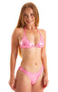 Brazilian Contest Top in Mystique Bubble Gum-Pink nylon-lycra 1; Brazilian Contest Top in Mystique Bubble Gum-Pink nylon-lycra 2; Brazilian Contest Top in Metal