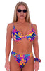 Womens Full Cup Underwire Swimsuit Top in Hawaiian Floral, Front View; Womens Full Cup Underwire Swimsuit Top in Hawaiian Floral, Rear View; Special Order Notic
