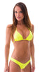 Micro Booty Short Swim Bottom in Chartreuse, Front View; Micro Booty Short Swim Bottom in Chartreuse, Rear View; Special Order Notice; Micro Booty Short Swim Bo