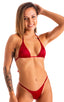 Micro Cheekini Bikini Bottom in Ruby Red 1; Micro Cheekini Bikini Bottom in Ruby Red 2; Micro Cheekini Bikini Bottom in Ruby Red 3; Micro Cheekini Bikini Bottom
