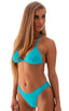 womens swimwear moderate coverage high cut swimsuit bikini in aquamarine; Moderate High Cut Bikini Bottom in Aquamarine, Rear View; Moderate High Cut Bikini Bot