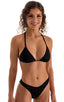 womens swimwear moderate coverage high cut swimsuit bikini in black; Moderate High Cut Swimsuit Bottom in Black tricot-nylon-lycra, Front Alternative; Womens Mo