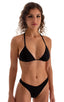 womens swimwear moderate coverage high cut swimsuit bikini in black; Moderate High Cut Swimsuit Bottom in Black tricot-nylon-lycra, Front Alternative; Womens Mo
