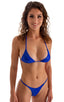 womens swimwear best seller skinny micro brazilian bikini skinz swimsuit in Wet Look Royal Blue; Skinny Side Rio Bikini Bottom in Wet Look Royal Blue, Rear View