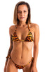 womens sexy side tie cheeky scrunchie bikini swimsuit skinz brazilian swimwear in Golden Leopard; Side Tie Scrunch Bottom in Golden Leopard 2; Side Tie Scrunch