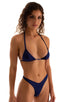 womens popular t back thong swimsuit high cut tanga style swimwear in Navy Blue; High Cut Thong Bottom in Navy Blue, Rear View; High Cut Thong Bottom in Navy Bl