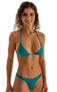 womens sexy t back thong swimsuit low cut micro bikini swimwear in Deep Jade; Low T Back Thong Bottom in Semi Sheer Super ThinSkinz Deep Jade, Rear View; Low T