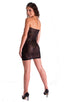 womens sexy mini dress bodycon bandeau club sleeveless micro dresses in sheer black spider web lace; Mini Strapless Bodycon Dress in Black Spiderweb Mesh, Rear