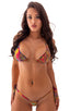 Brazilian Triangle Top in Semi Sheer Dali Mesh, Front View; Brazilian Triangle Top in Semi Sheer Dali Mesh, Rear View; Brazilian Triangle Top in Semi Sheer Dali