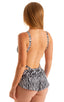 Womens SusieQ Split Short Beach Cover-Up in Mini Zebra 1; Womens SusieQ Split Short Beach Cover-Up in Mini Zebra 2; Womens SusieQ Split Short Beach Cover-Up in