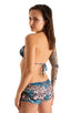 Womens Boy Cut Swim Shorts in Tan Through Aqua Leopard 1; Womens Boy Cut Swim Shorts in Tan Through Aqua Leopard 2; Womens Boy Cut Swim Shorts in Tan Through Aq