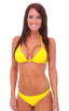 Surfer Girl Runched Swimsuit Bottom in Citron (Yellow), Front View; Surfer Girl Runched Swimsuit Bottom in Citron (Yellow), Rear View; Special Order Notice; Sur