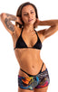 womens sexy swimsuit split short beach cover up shorts micro bikini in sheer Aquarious Mesh; Womens SusieQ Split Short Beach Cover-Up in Aquarious Mesh 2; Women