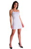 womens sleeveless flare dress sexy swimsuit beach tiki bar cover up in sheer white; Cover Up Mini Dress in Super ThinSKINZ White, Rear View; Cover Up Mini Dress