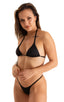 Skinny Side Rio Bikini Bottom in Black tricot-nylon-lycra 1; Skinny Side Rio Bikini Bottom in Black tricot-nylon-lycra 2; Skinny Side Rio Bikini Bottom in Black