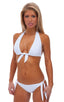 Womens Lolita Style Halter Swimtop in Optic White, Front View; Womens Lolita Style Halter Swimtop in Optic White, Rear View; Special Order Notice; Womens Lolita