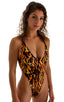 Womens Zipper Front One Piece Thong Swimsuit in Super ThinSKINZ Wild Tiger 1; Zipper Front One Piece Thong Swimsuit in Super ThinSKINZ Wild Tiger 2; Womens Zipp