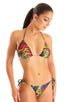 Womens Side Tie Brazilian Bikini Bottom in Tan Through Technicolor 1; Womens Side Tie Brazilian Bikini Bottom in Tan Through Technicolor 2; Womens Side Tie Braz
