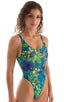 baywatch womens one piece swimsuit high cut skinz swimwear in Tan Through Tahitian Rainforest; Baywatch One Piece Swimsuit in Tan Through Tahitian Rainforest, R