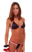Womens Classic Triangle Swimsuit Top in Wet Look Black, Front View; Womens Classic Triangle Swimsuit Top in Wet Look Black 3; Womens Classic Triangle Swimsuit T