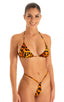 Womens Teardrop G String Micro Swimsuit Bottom in Golden Leopard 1; Womens Teardrop G String Micro Swimsuit Bottom in Golden Leopard 2; Womens Teardrop G String