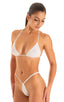 Womens Teardrop G String Micro Swimsuit Bottom in White Athletic Mesh 1; Womens Teardrop G String Micro Swimsuit Bottom in White Athletic Mesh 2; Womens Teardro