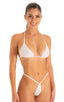 Womens Teardrop G String Micro Swimsuit Bottom in White Athletic Mesh 1; Womens Teardrop G String Micro Swimsuit Bottom in White Athletic Mesh 2; Womens Teardro