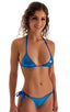 womans low rise side tie brazilian bikini swimsuit sexy swimwear in Ice karma Electric Blue; Low Rise Side Tie Brazilian Bikini Bottom in Ice karma Electric Bl