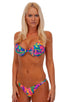 womens high cut brazilian swim suit sexy bikini swimwear in Hawaiian Floral; Womens High Cut Brazilian Swim Suit bottom in Hawaiian Floral Floral, Rear View; Sp