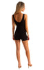 womens seamless workout jumper onsie runsie for yoga pilates gym running in Black Cotton Lycra; Womens Seamless Workout Onsie - Runsie in Black Cotton Lycra 2;