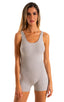 womens seamless workout jumper onsie runsie for yoga pilates gym running in Heather Grey Cotton Lycra; Womens Seamless Workout Onsie - Runsie in Heather Grey Co