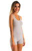 womens seamless workout jumper onsie runsie for yoga pilates gym running in Heather Grey Cotton Lycra; Womens Seamless Workout Onsie - Runsie in Heather Grey Co