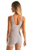 womens seamless workout jumper onsie runsie for yoga pilates gym running in Heather Grey Cotton Lycra; Womens Seamless Workout Onsie - Runsie in Heather Grey Co