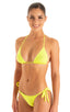 Womens Side Tie Brazilian Bikini Bottom in Super ThinSKINZ Lemon-Lime 1; Womens Side Tie Brazilian Bikini Bottom in Super ThinSKINZ Lemon-Lime 2; Womens Side Ti