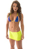 Micro Mini Skirt in ThinSkinz Neon Chartreuse, Front View; Micro Mini Skirt in ThinSkinz Neon Chartreuse, Rear View; Micro Mini Skirt in ThinSkinz Neon Chartreu