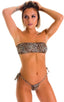 Cozumel Fully Adjustable Brazilian Tanga in Super ThinSKINZ Cheeta, Front View; Cozumel Fully Adjustable Brazilian Tanga in Super ThinSKINZ Cheeta, Rear View; C