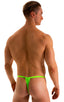 4-Way Adjustable Bikini-Tanga-Micro in Neon Lime, Front View; 4-Way Adjustable Bikini-Tanga-Micro in Neon Lime, Rear View; 4-Way Adjustable Bikini-Tanga-Micro i