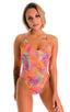 baywatch womens one piece swimsuit high cut skinz swimwear in Tan Through Orange Jungle; Baywatch One Piece Swimsuit in Tan Through Orange Jungle, Rear View; Ba