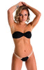 Twistie Bandeau Swim Top in Super ThinSKINZ Black, Front View; Twistie Bandeau Swim Top in Super ThinSKINZ Black, Rear View; Twistie Bandeau Swim Top in Super T