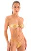 B37 - Womens Teardrop G String Micro Bikini Bottom - Metallics