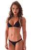 Brazilian Triangle Swim Top in Semi Sheer ThinSKINZ Black, Rear View; Brazilian Triangle Swim Top in Semi Sheer ThinSKINZ Black, Front View; Brazilian Triangle 