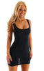 womens sexy mini dress bodycon rock star club sleeveless micro dresses in sheer black; Sexy Mini Dress in Semi Sheer ThinSKINZ Black poly/spandex, Rear View; Sp