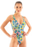 F10Z - Womens One Piece Thong with Zipper - Tan Through