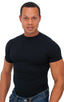 Lycra Tee in Black cotton-lycra, Front Alternative; Special Order Notice; Lycra Tee in Black cotton-lycra Fabric