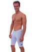 Lycra Sport Compression Gym Shorts in Heather Grey cotton-lycra., Front View; Lycra Sport Compression Gym Shorts in Heather Grey cotton-lycra., Rear View; Speci