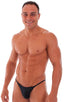 Skinny Side Half Back Swim Suit in Black, Front View; Skinny Side Half Back Swim Suit in Black, Rear View; Special Order Notice; Skinny Side Half Back Swim Suit