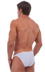 Smooth Front Bikini Bathing Suit in White PowerNet, Front View; Smooth Front Bikini Bathing Suit in White PowerNet, Rear View; Smooth Front Bikini Bathing Suit 